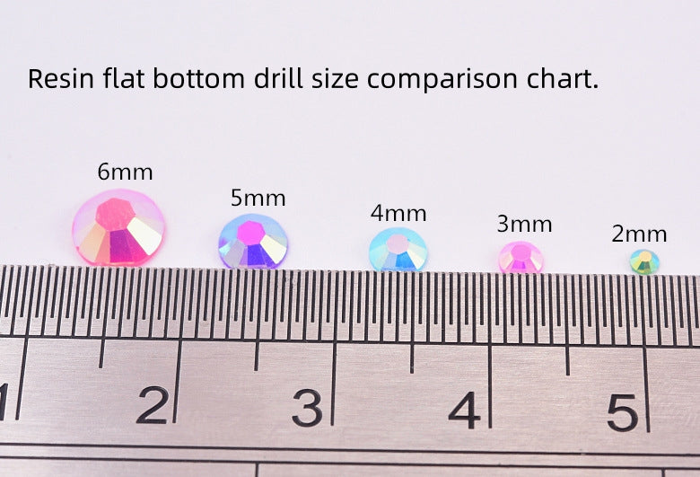 Luminous diamond transparent resin flat bottom diamond diy nail art rhinestone round jelly AB diamond resin