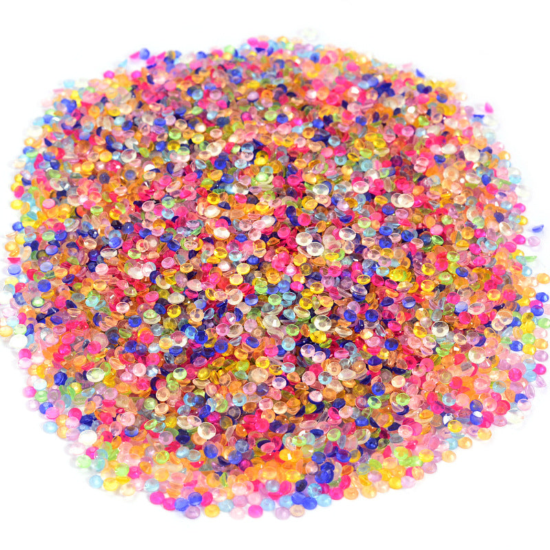 Luminous diamond transparent resin flat bottom diamond diy nail art rhinestone round jelly AB diamond resin